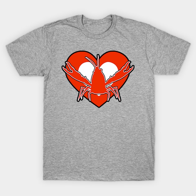 Cute Crawfish Heart for Crawdad Lovers T-Shirt by HeartsandFlags